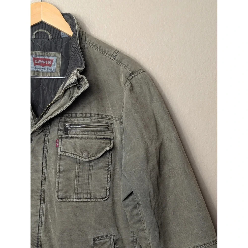 Levis Field Jacket Mens XL Brown Gorpcore Rugged Canvas Quilted Utility Coat